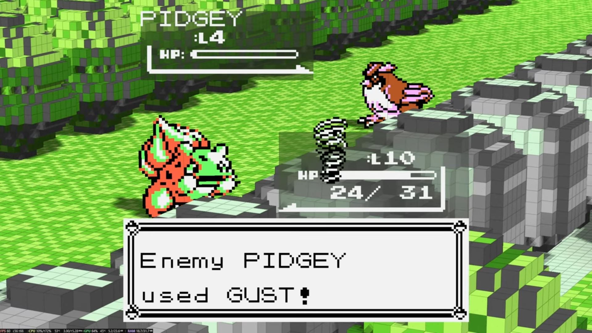 Pokémon Red & Blue mod transforms the RPG into a sick 3D voxel game